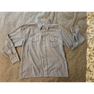 Vintage Le Chevron Western Pearl Snap Shirt M Large Button Up Dagger Collar Knit